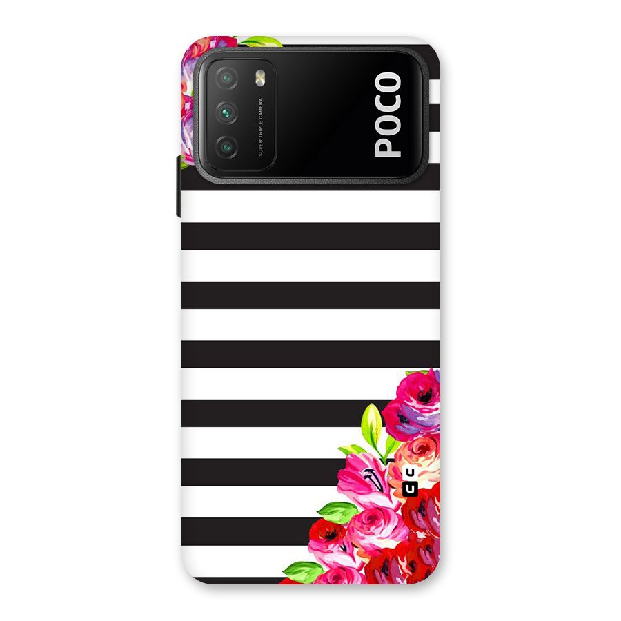 Floral Stripes Back Case for Poco M3