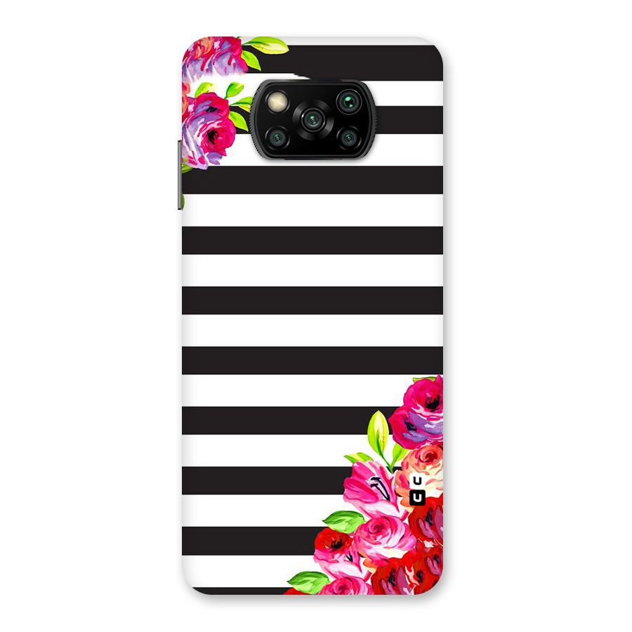 Floral Stripes Back Case for Poco X3