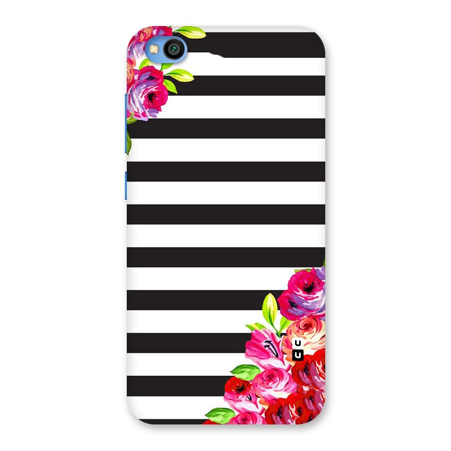 Floral Stripes Back Case for Redmi Go