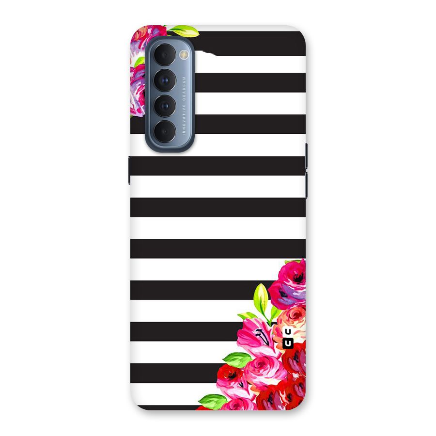 Floral Stripes Back Case for Reno4 Pro