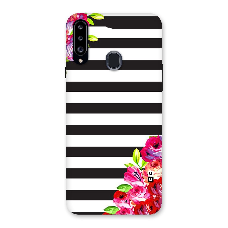 Floral Stripes Back Case for Samsung Galaxy A20s