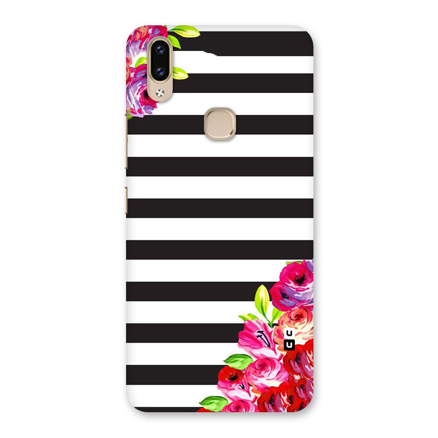 Floral Stripes Back Case for Vivo V9 Youth