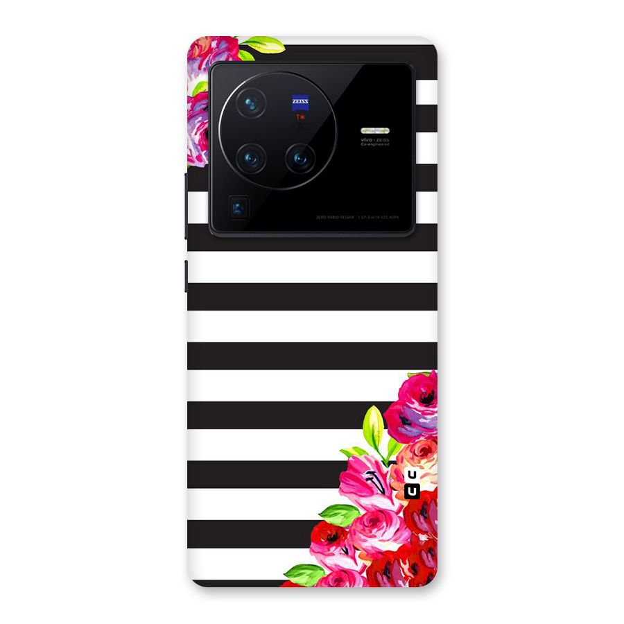 Floral Stripes Back Case for Vivo X80 Pro