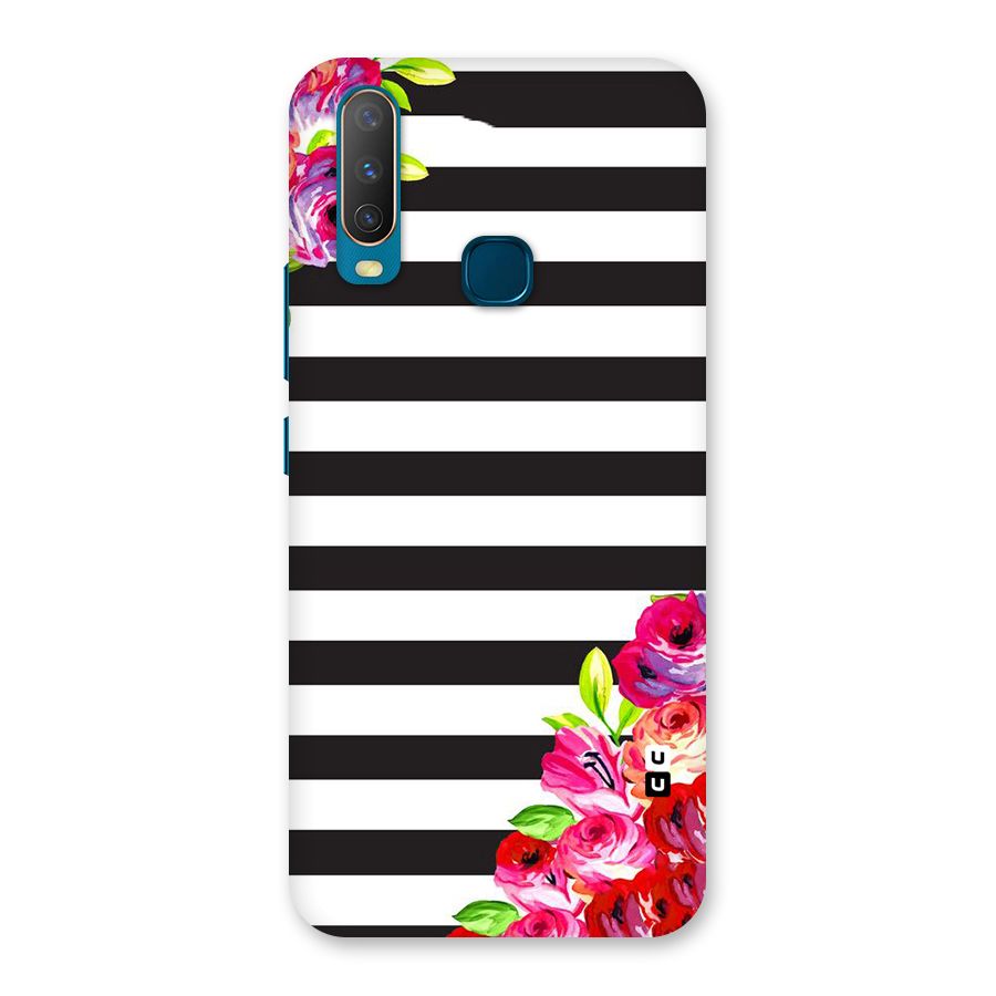 Floral Stripes Back Case for Vivo Y15