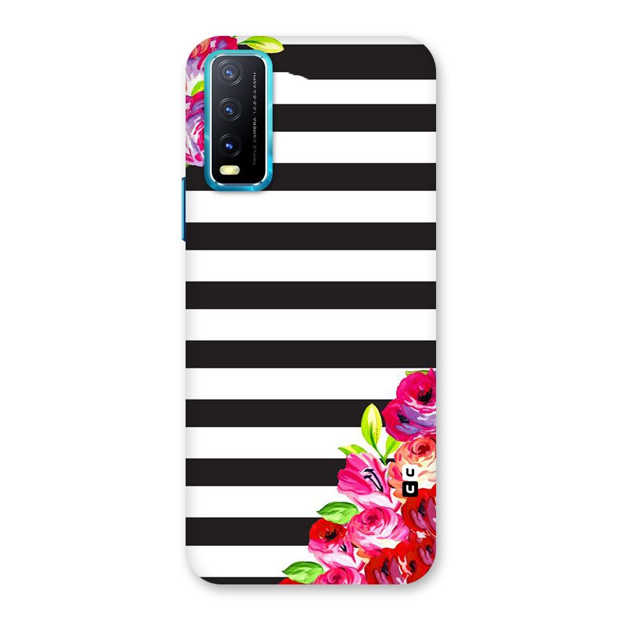 Floral Stripes Back Case for Vivo Y20A