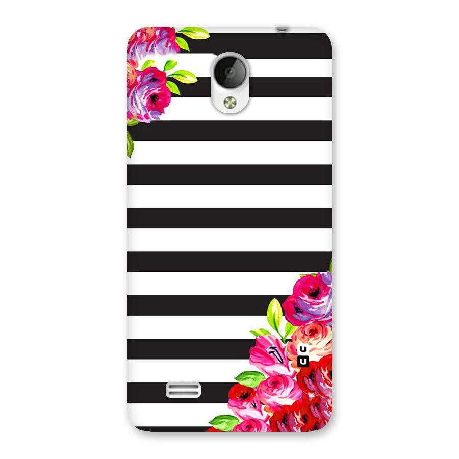 Floral Stripes Back Case for Vivo Y21