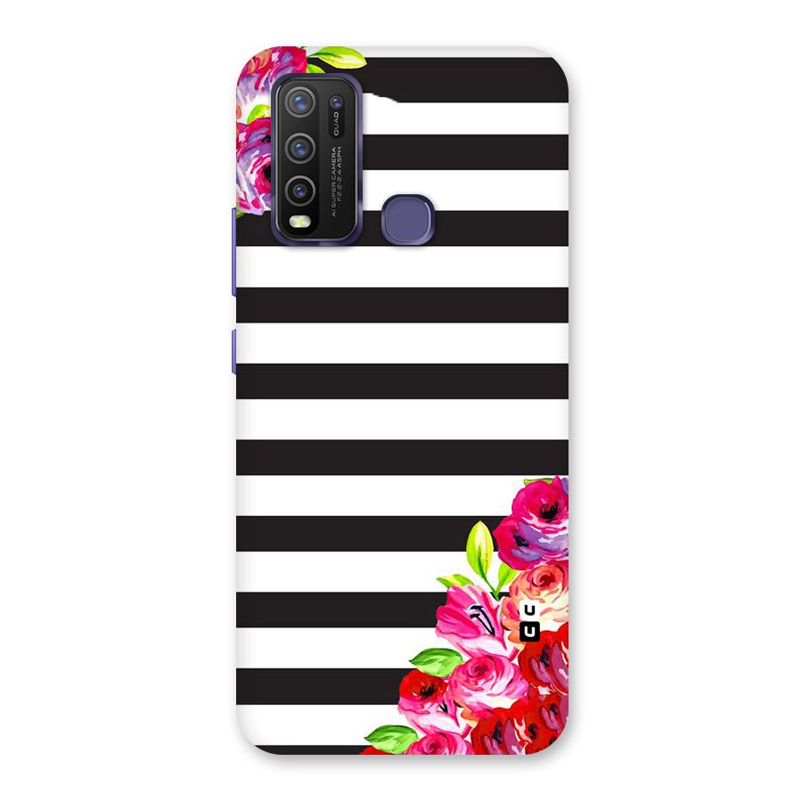Floral Stripes Back Case for Vivo Y30