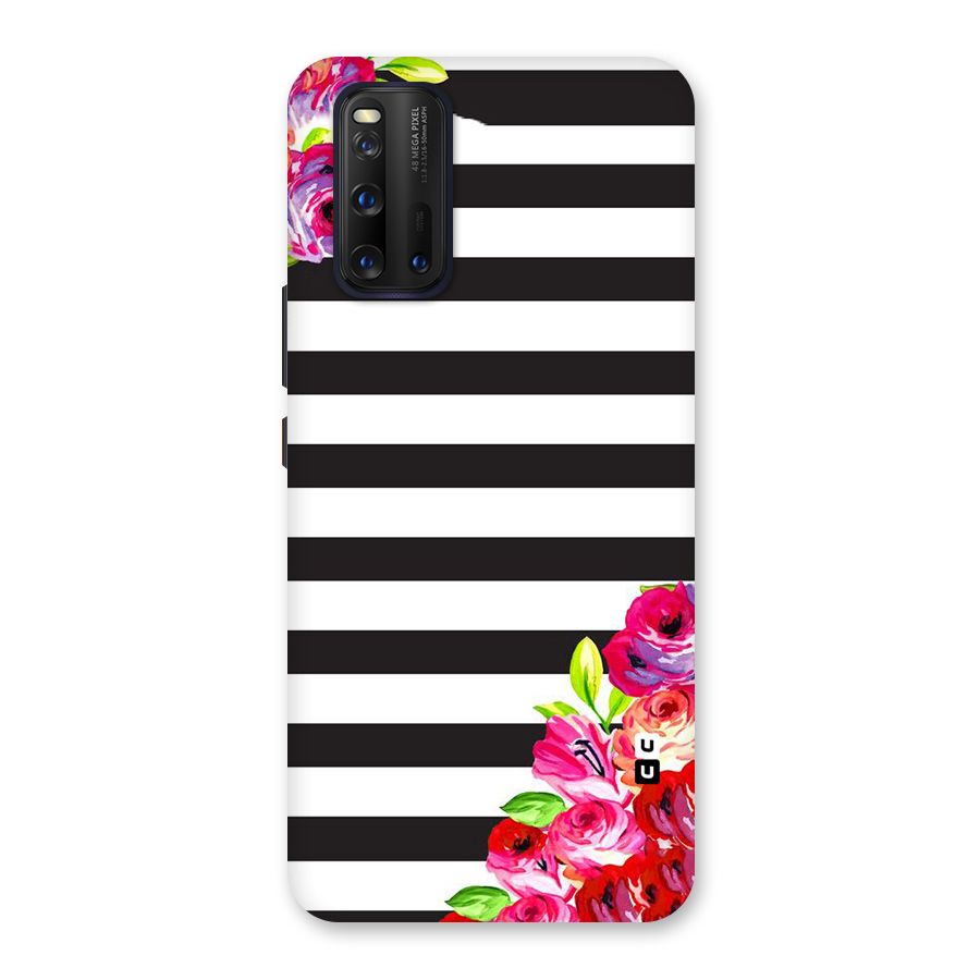 Floral Stripes Back Case for Vivo iQOO 3