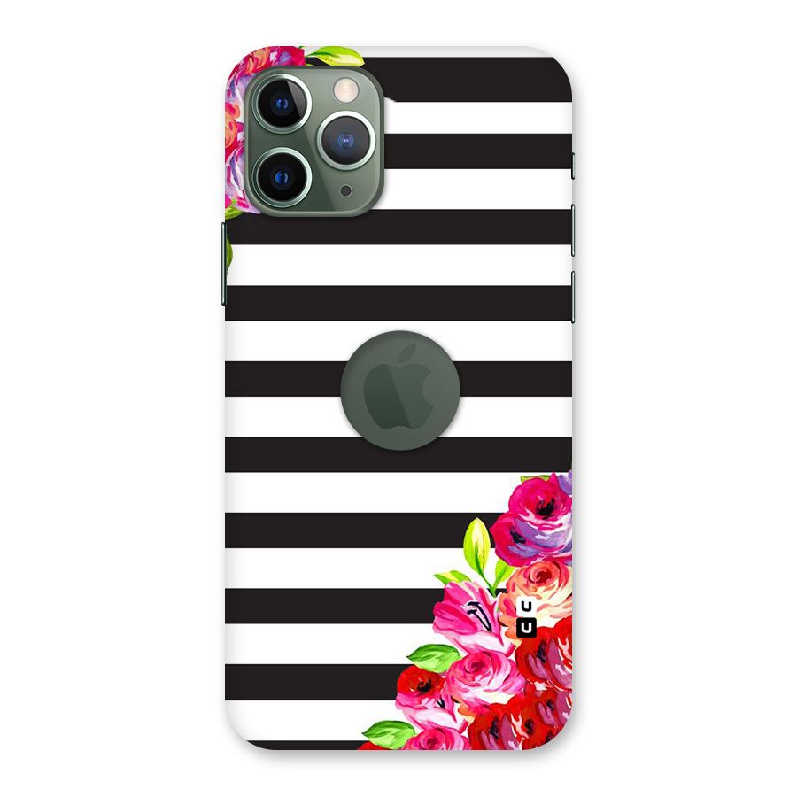 Floral Stripes Back Case for iPhone 11 Pro Logo  Cut