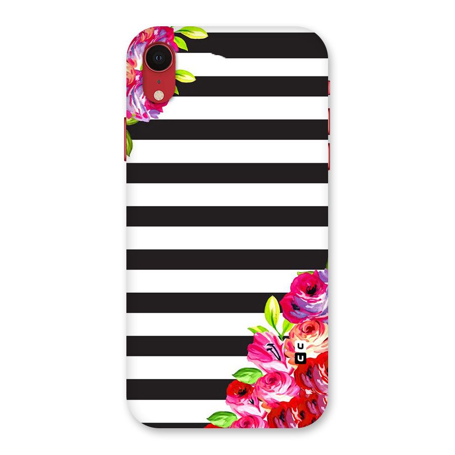 Floral Stripes Back Case for iPhone XR