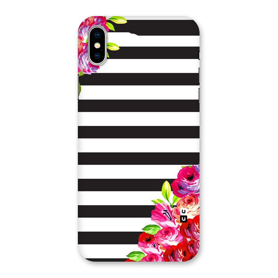 Floral Stripes Back Case for iPhone XS