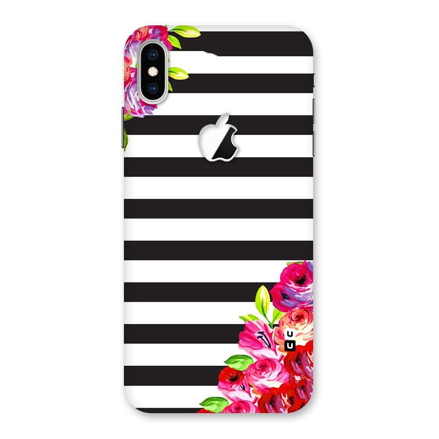 Floral Stripes Back Case for iPhone XS Max Apple Cut