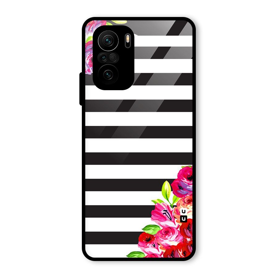 Floral Stripes Glass Back Case for Mi 11X Pro