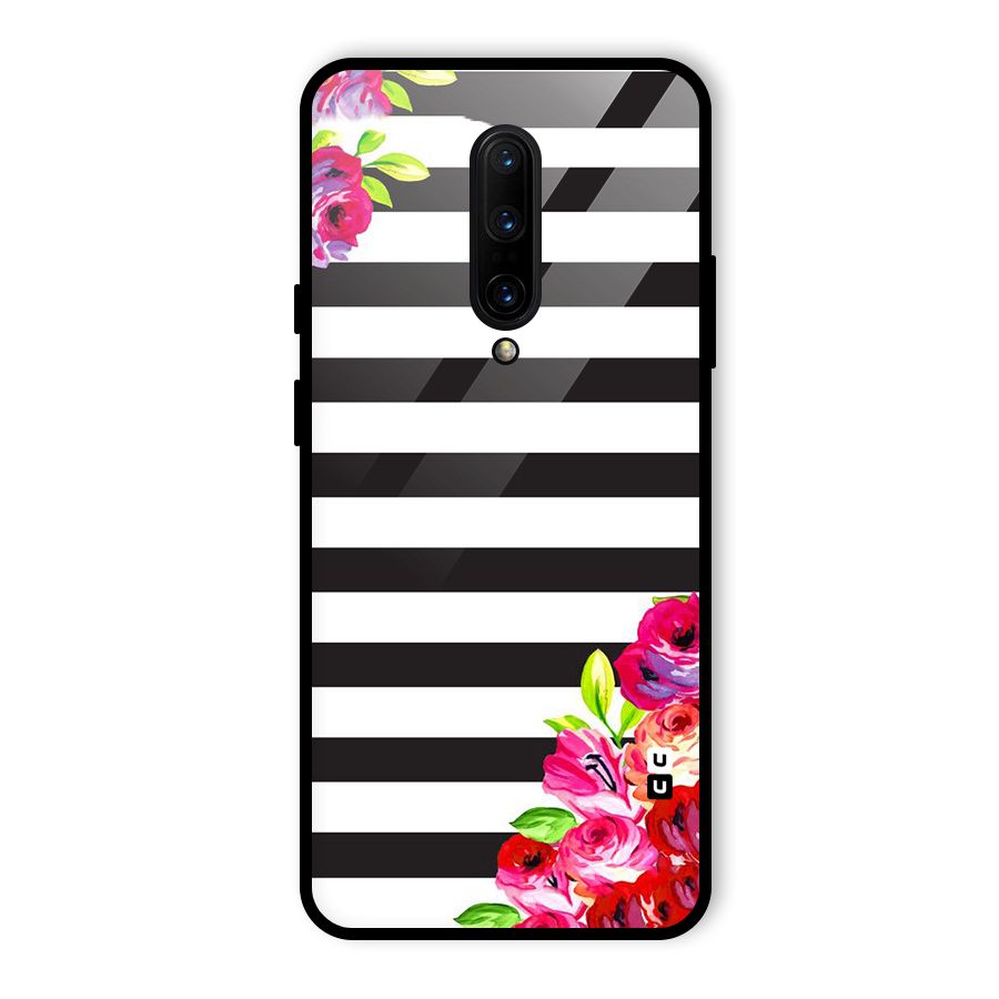 Floral Stripes Glass Back Case for OnePlus 7 Pro