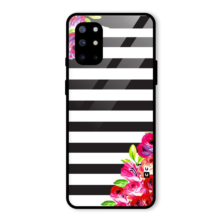 Floral Stripes Glass Back Case for OnePlus 8T