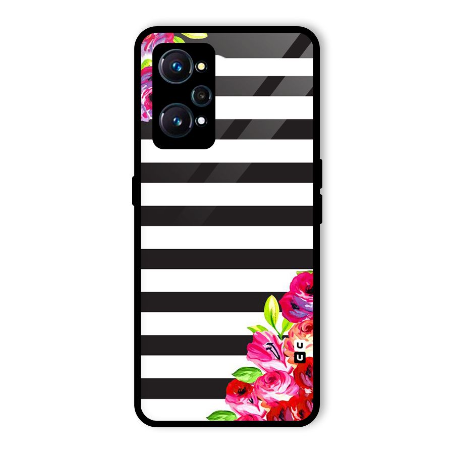 Floral Stripes Glass Back Case for Realme GT 2