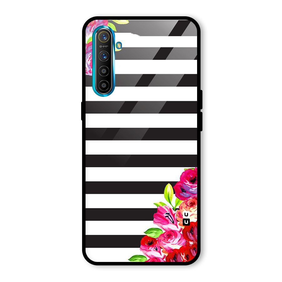 Floral Stripes Glass Back Case for Realme X2