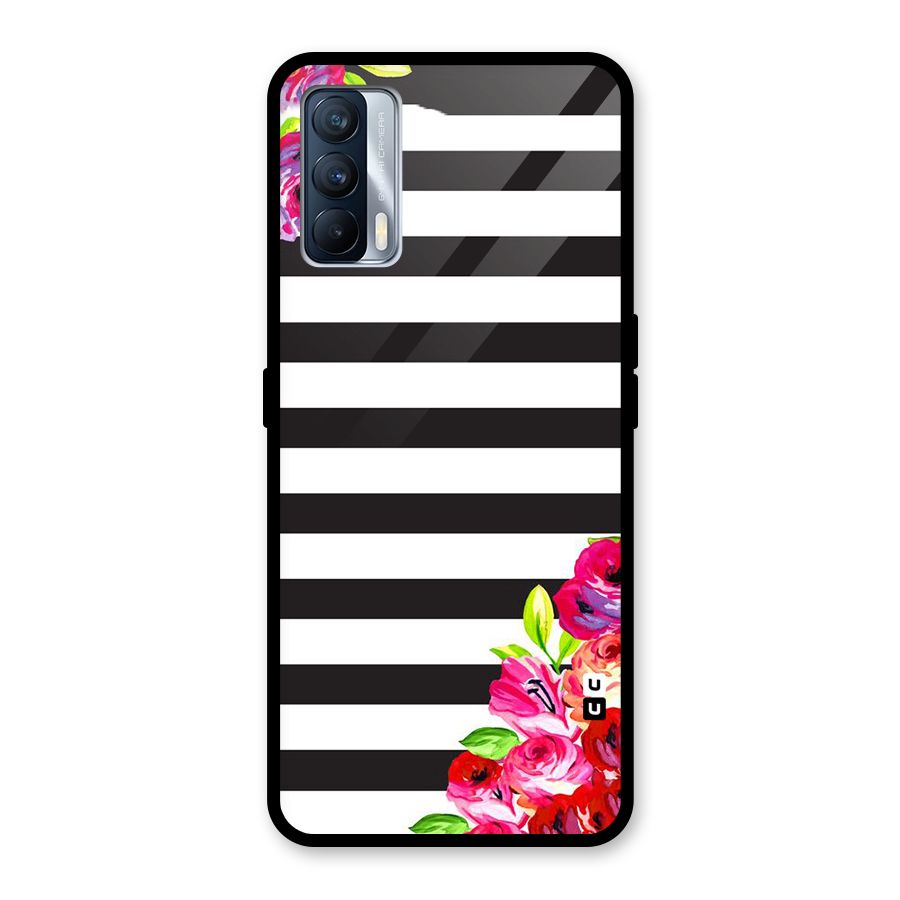 Floral Stripes Glass Back Case for Realme X7