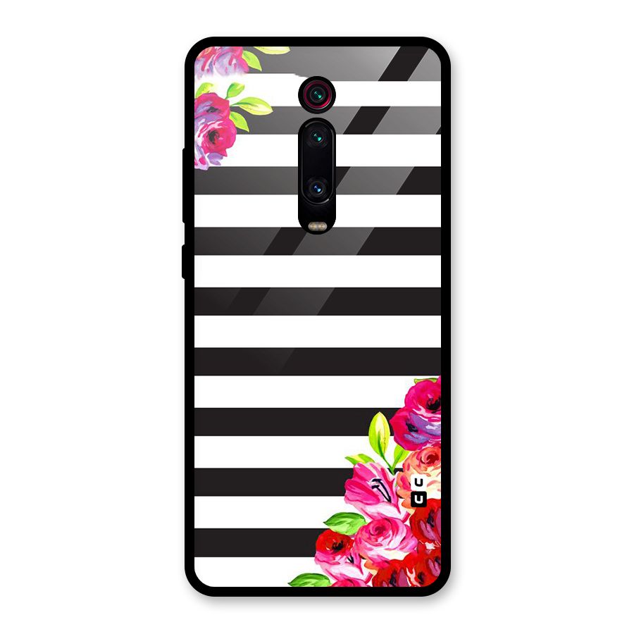 Floral Stripes Glass Back Case for Redmi K20
