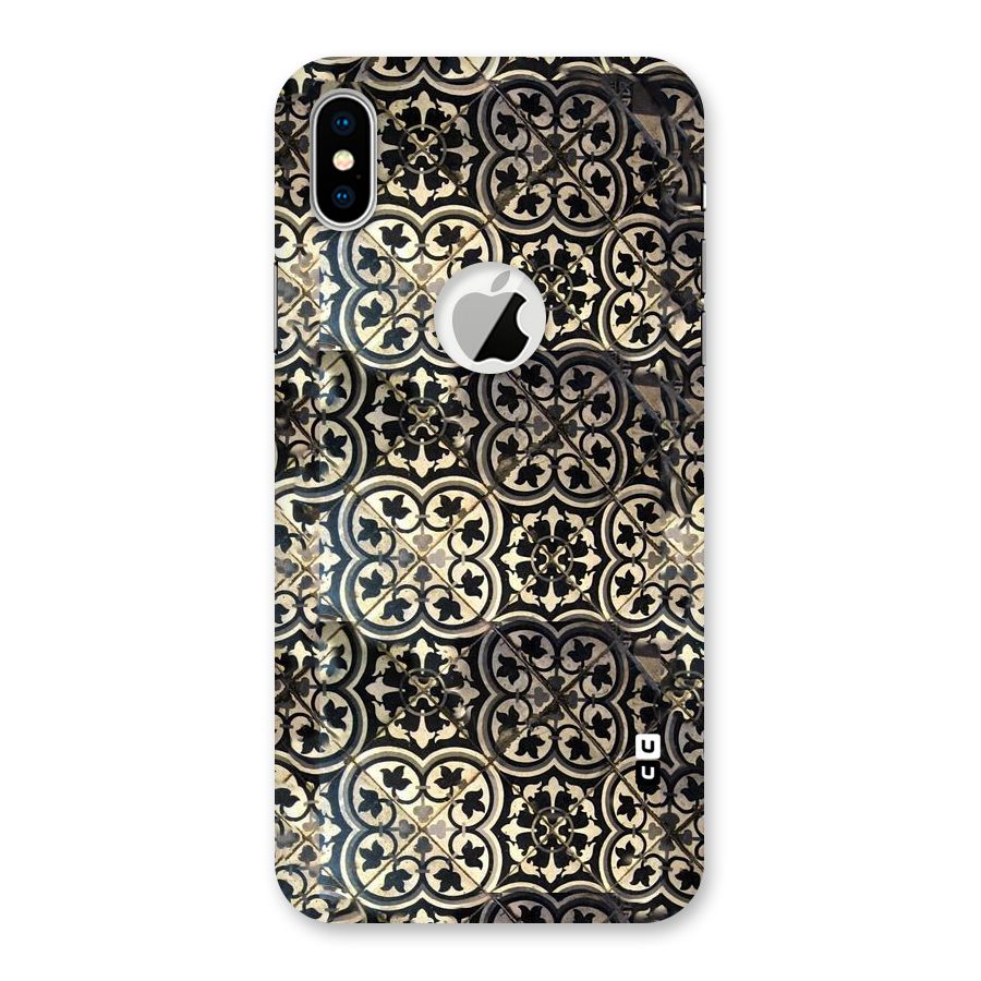 Floral Tile Back Case for iPhone XS Logo Cut
