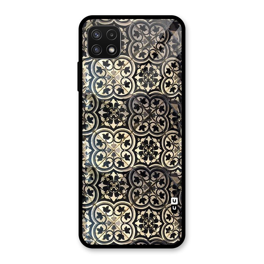Floral Tile Glass Back Case for Galaxy A22 5G