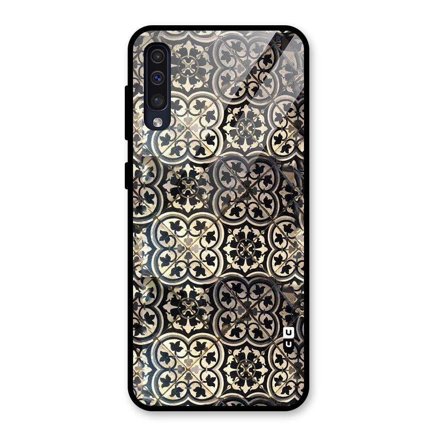 Floral Tile Glass Back Case for Galaxy A50