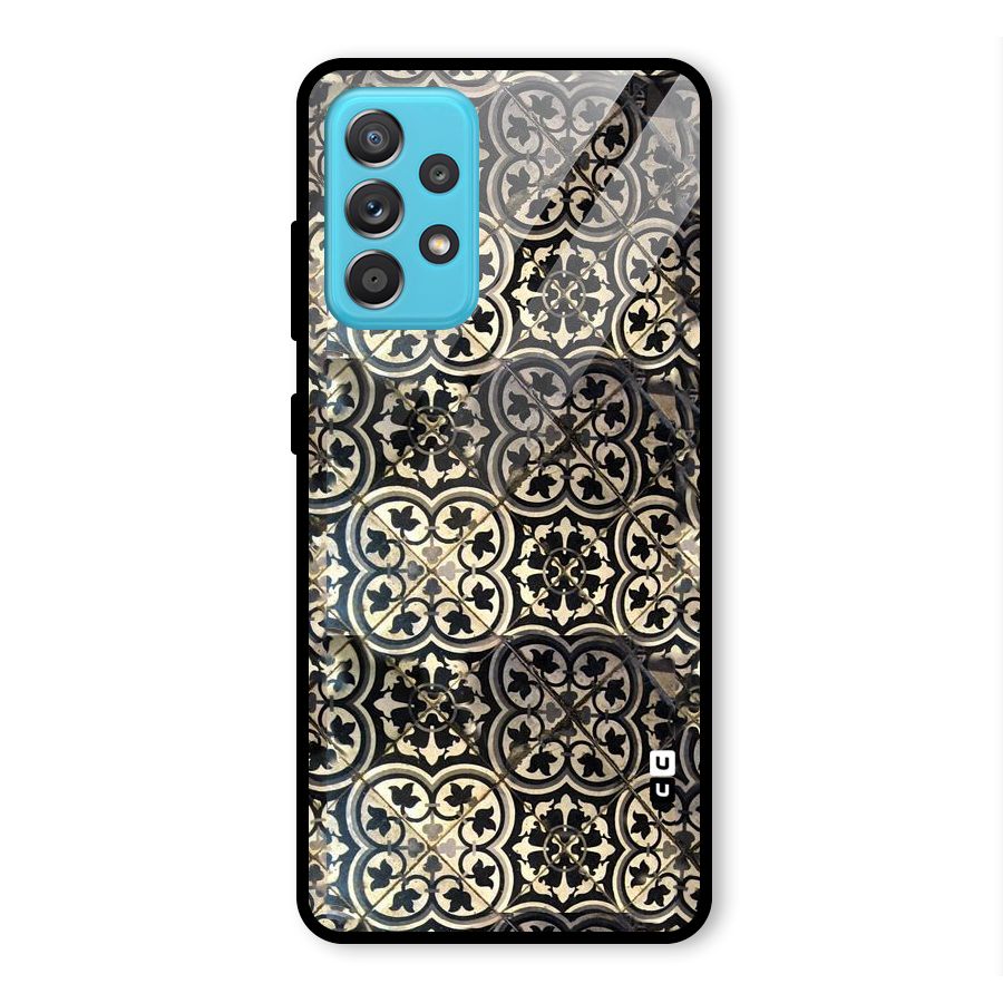 Floral Tile Glass Back Case for Galaxy A52s 5G