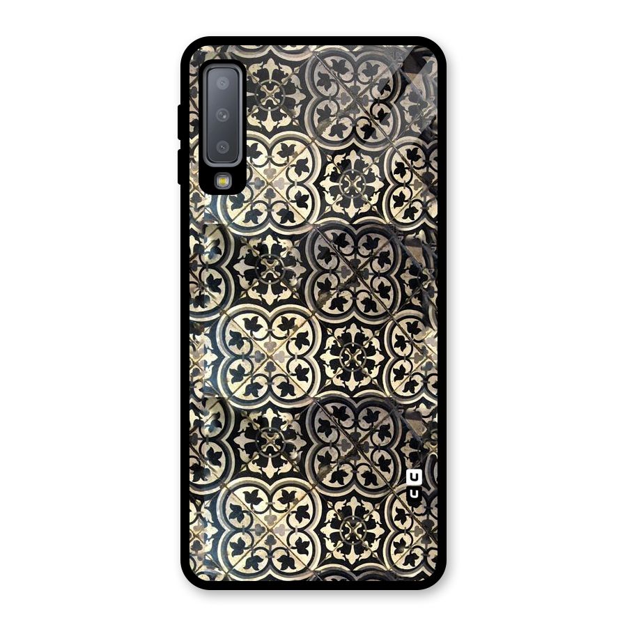 Floral Tile Glass Back Case for Galaxy A7 (2018)