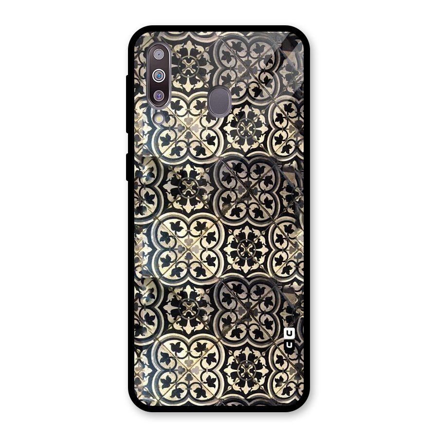 Floral Tile Glass Back Case for Galaxy M30