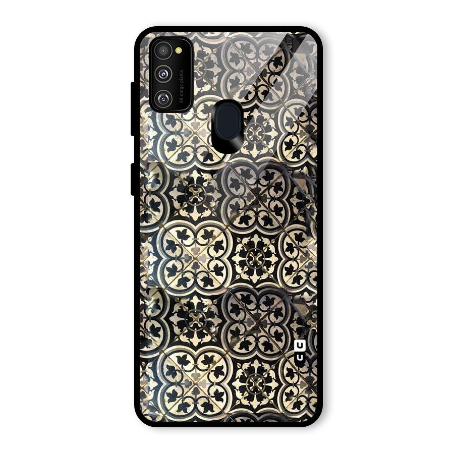 Floral Tile Glass Back Case for Galaxy M30s