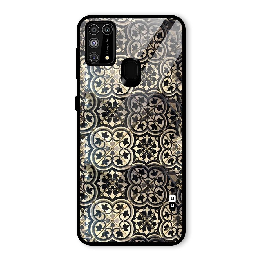 Floral Tile Glass Back Case for Galaxy M31