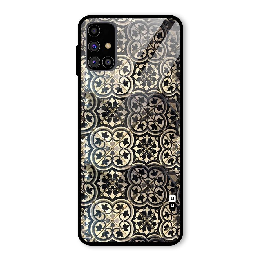 Floral Tile Glass Back Case for Galaxy M31s