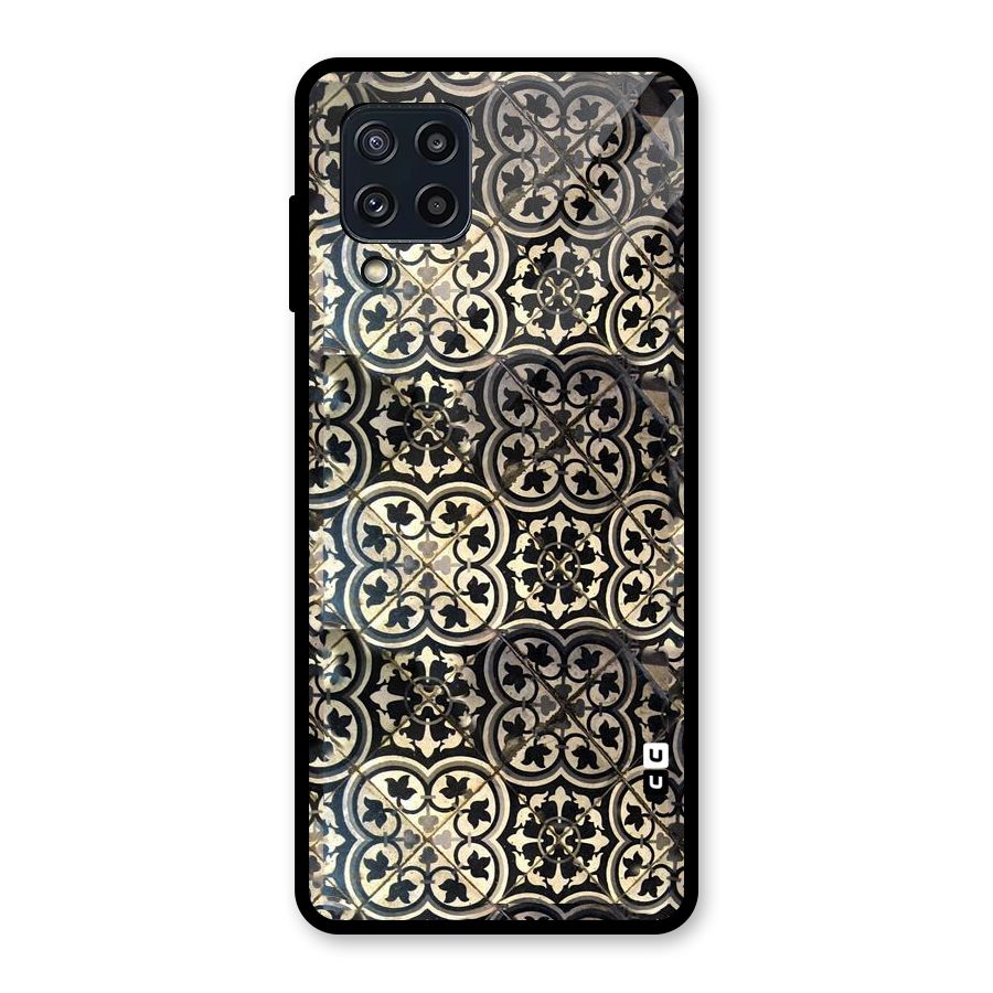 Floral Tile Glass Back Case for Galaxy M32