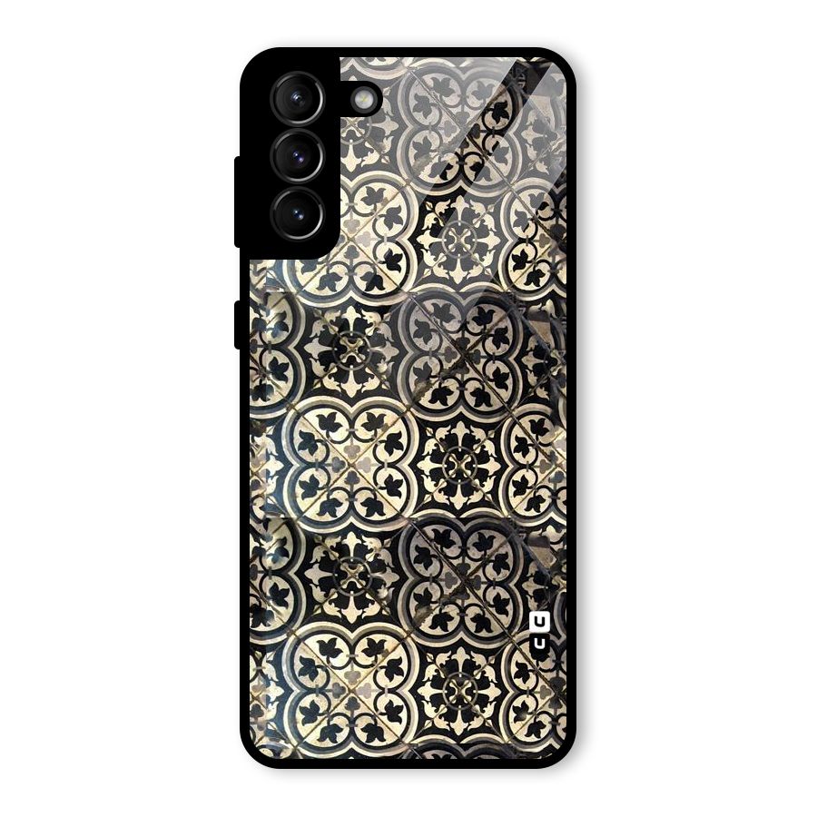 Floral Tile Glass Back Case for Galaxy S21 Plus