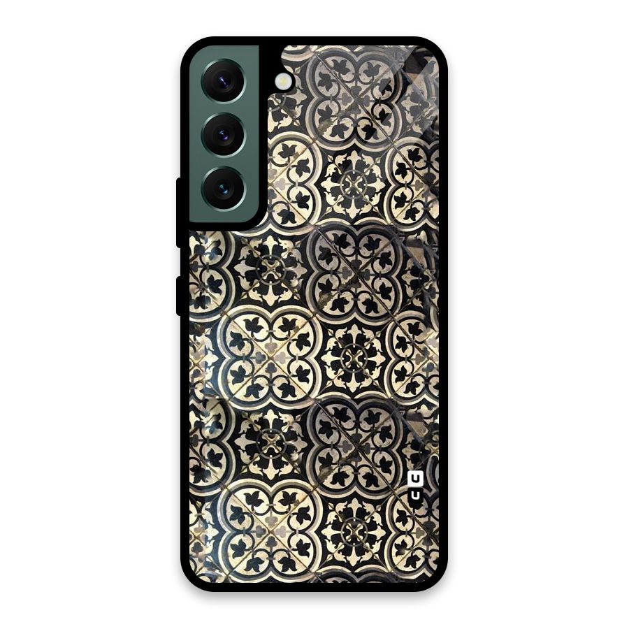 Floral Tile Glass Back Case for Galaxy S22 5G
