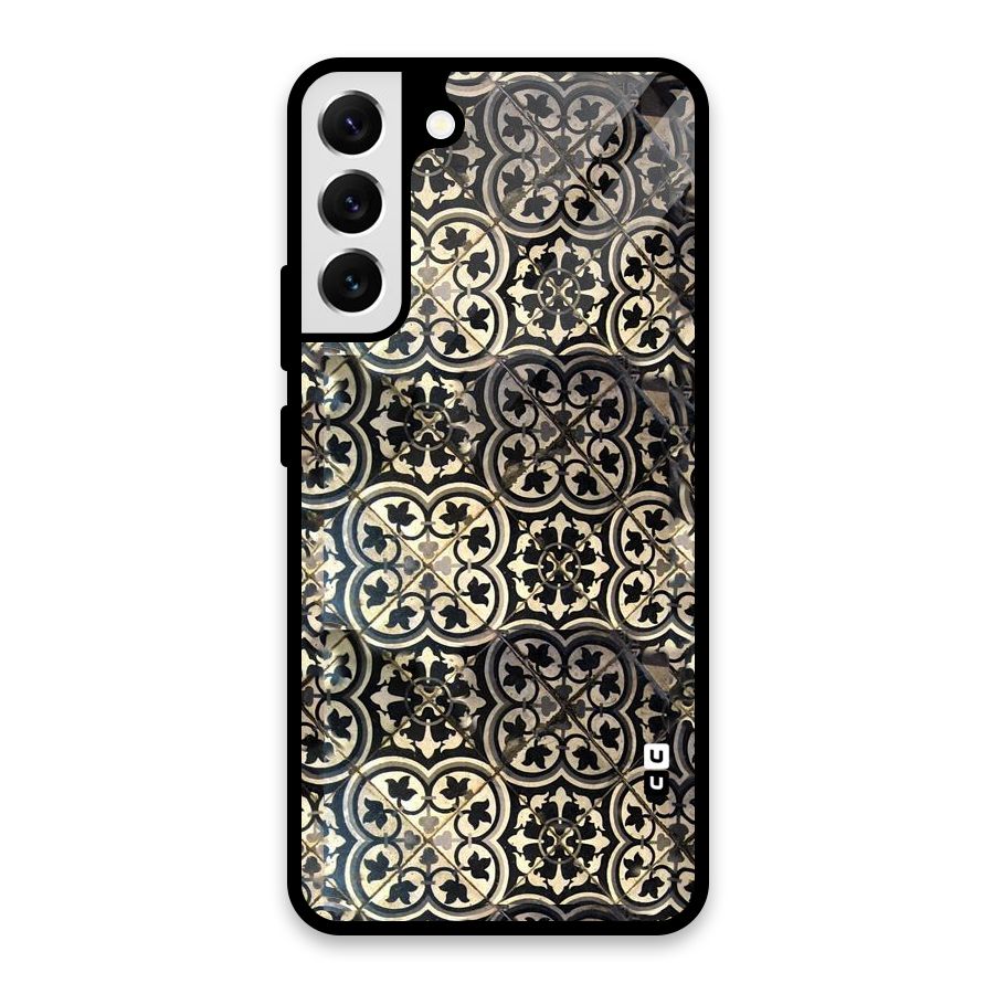 Floral Tile Glass Back Case for Galaxy S22 Plus 5G