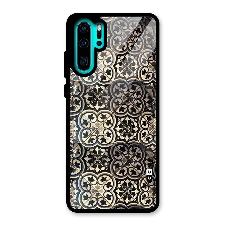 Floral Tile Glass Back Case for Huawei P30 Pro