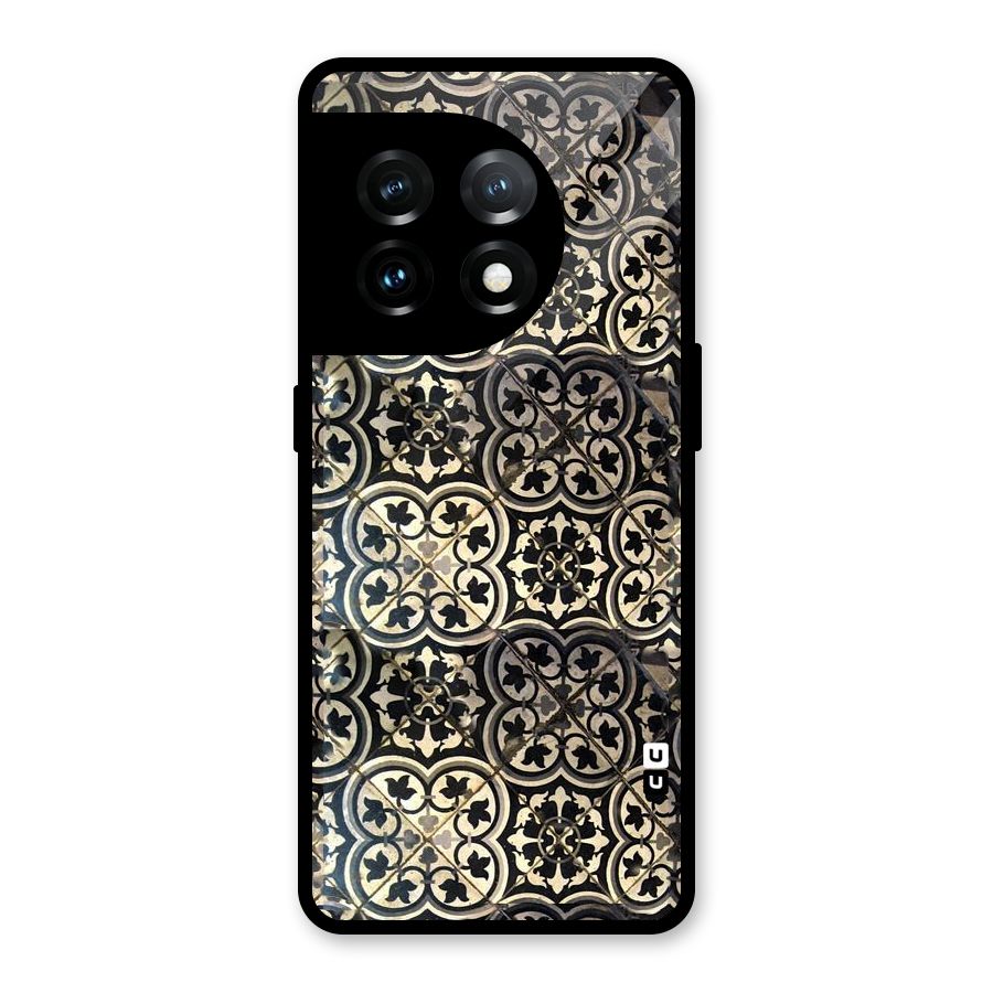 Floral Tile Glass Back Case for OnePlus 11