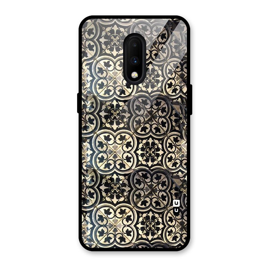 Floral Tile Glass Back Case for OnePlus 7