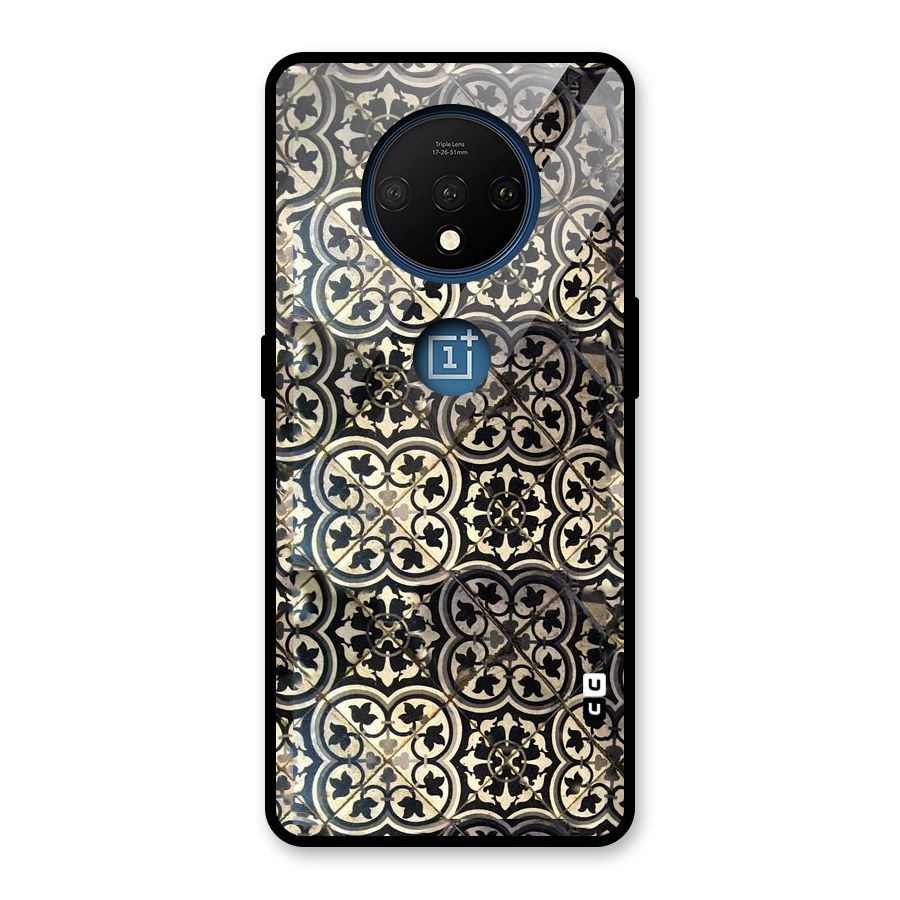 Floral Tile Glass Back Case for OnePlus 7T