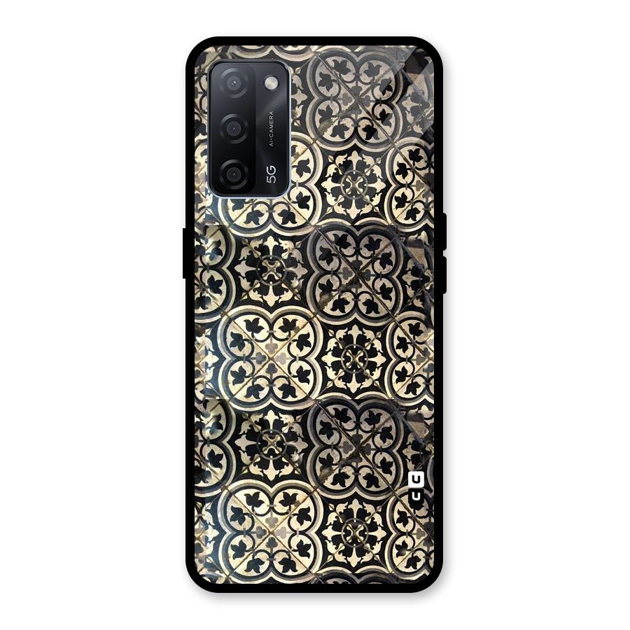 Floral Tile Glass Back Case for Oppo A53s 5G