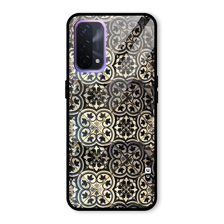 Floral Tile Glass Back Case for Oppo A74 5G