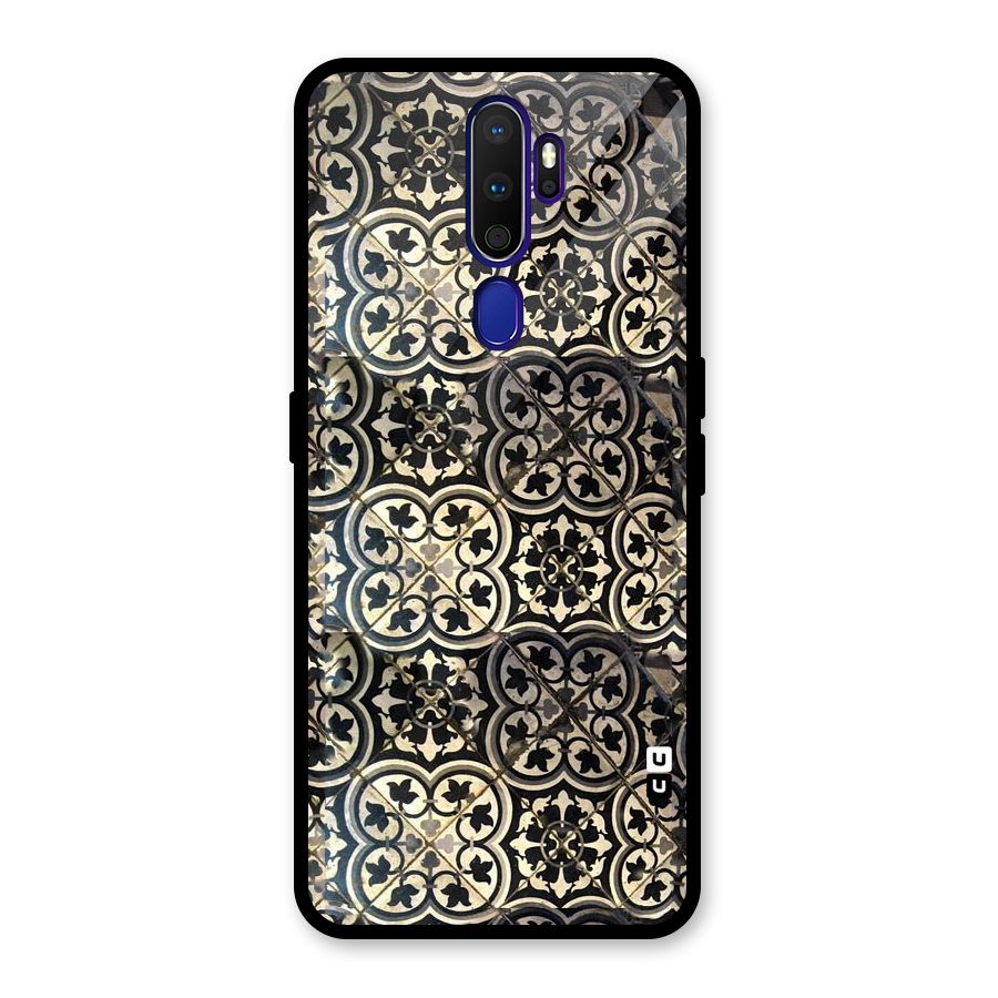 Floral Tile Glass Back Case for Oppo A9 (2020)