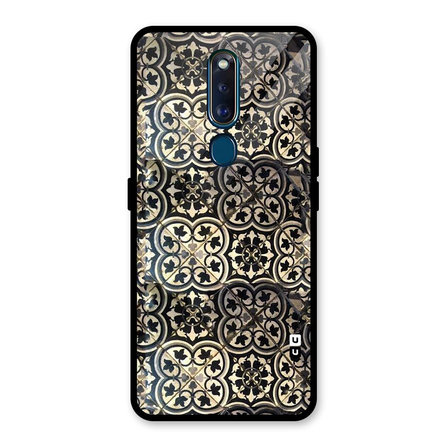 Floral Tile Glass Back Case for Oppo F11 Pro