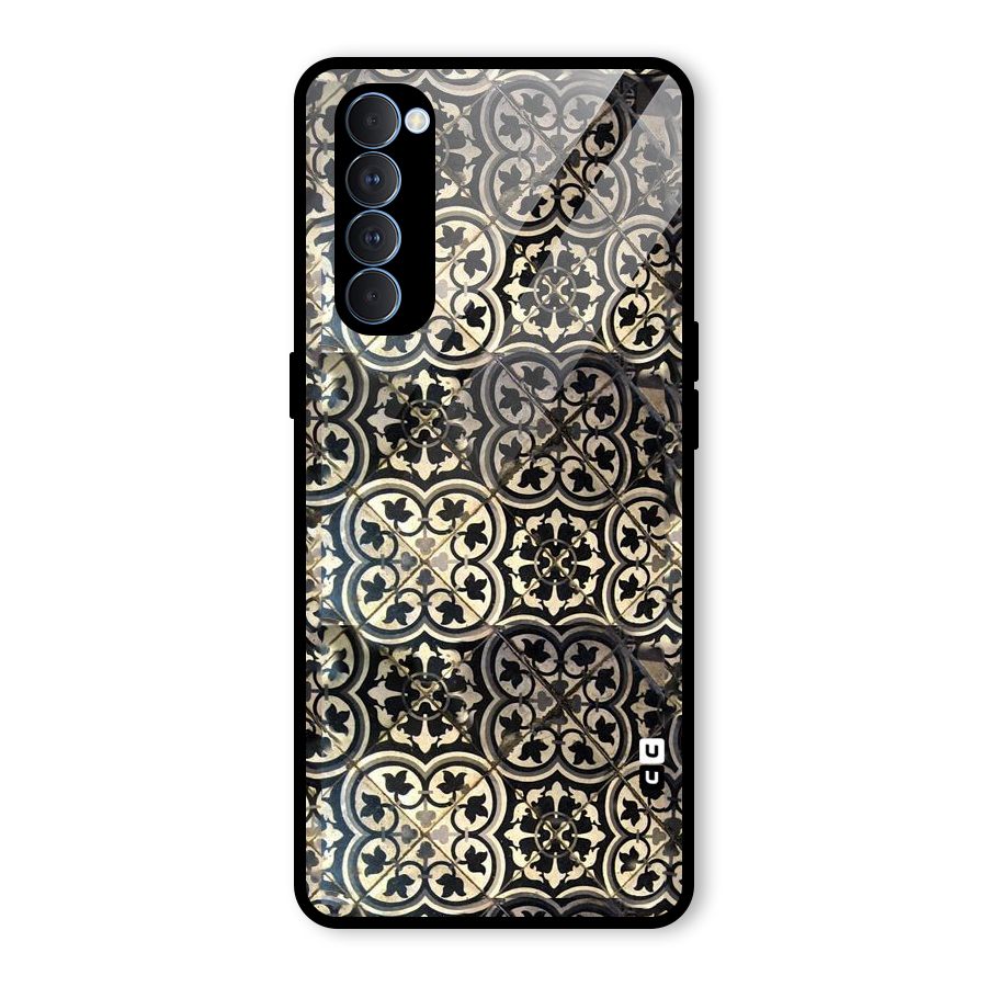 Floral Tile Glass Back Case for Oppo Reno4 Pro