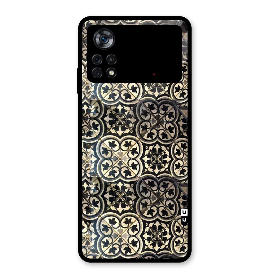 Floral Tile Glass Back Case for Poco X4 Pro 5G