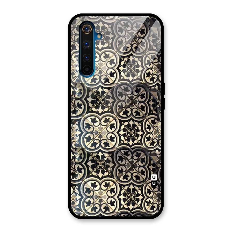 Floral Tile Glass Back Case for Realme 6 Pro