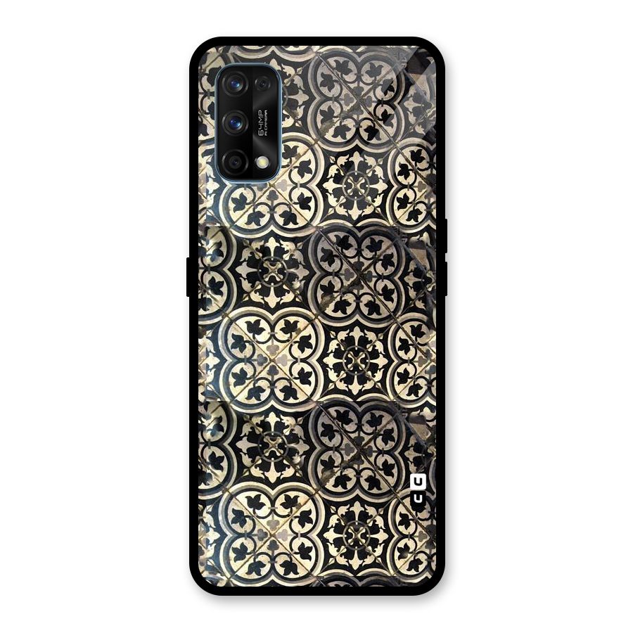 Floral Tile Glass Back Case for Realme 7 Pro