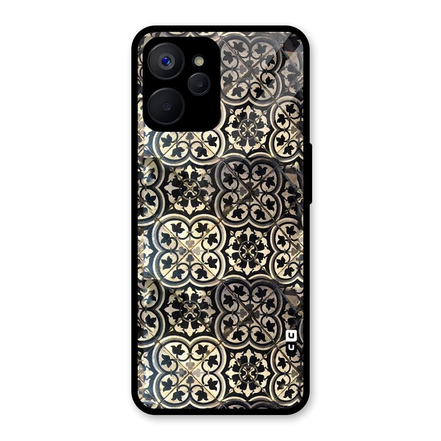Floral Tile Glass Back Case for Realme 9i 5G