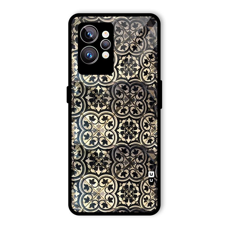Floral Tile Glass Back Case for Realme GT2 Pro